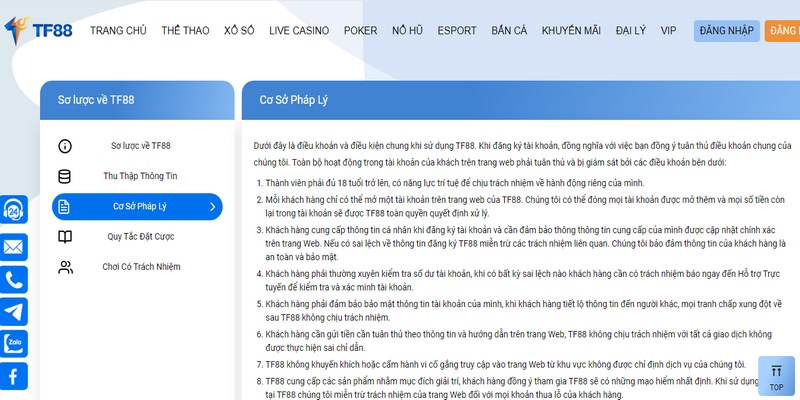 Người chơi cũng cần tuân thủ trách nhiệm khi tham gia vào nhà cái TF88